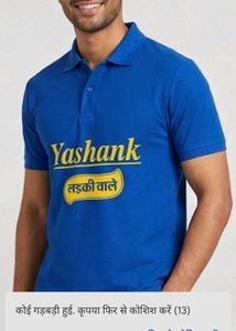 Blue Polo T-Shirt with "Yashank" Print