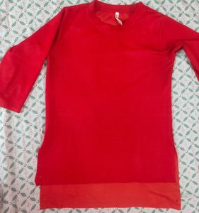 Red Long Sleeve Top