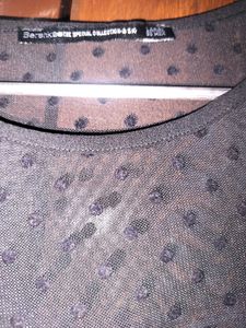 Sheer Black Polka Dot Top