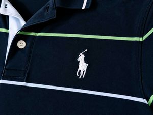 Vintage Navy Blue Striped Polo – Classic Ralph Lau
