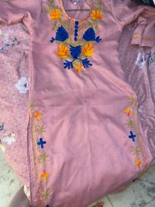 Pink Embroidered Kurta