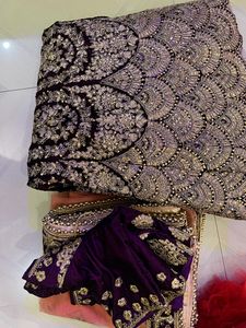 Embroidered Velvet Bridal Lehenga