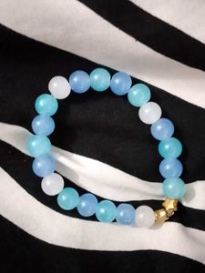 Blue Beaded Bracelet with Star Charm