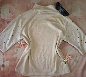 Beige Embellished Top
