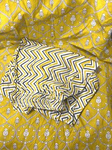 Yellow Printed Kurta Pant Set