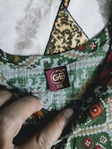 Green Ethnic Print Kurta