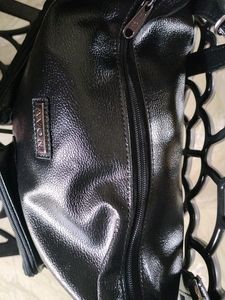 Avon Black Faux Leather Hobo Bag