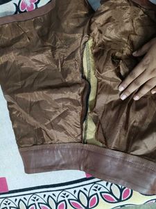 Brown Faux Leather Shorts
