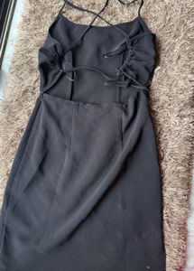 Chic Black Mini Dress with Butterfly Detail