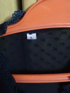 Chic Navy Polka Dot Sheer Blouse