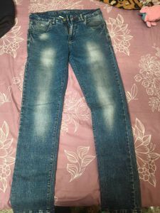 Blue Washed Denim Jeans Cantabil 34 waist