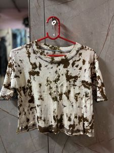 Trendy Tie-Dye Ribbed Crop Top