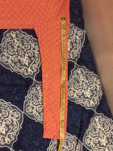 Peach and White Embroidered Kurta 350 each