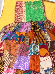 Bohemian Patchwork Maxi Skirt
