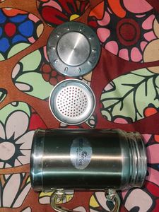 Vintage Stainless Steel Mug with Strainer