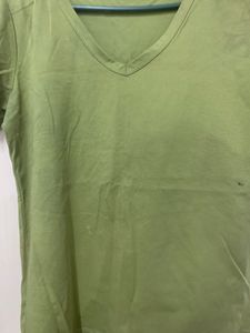 Lime Green V-Neck T-Shirt