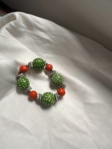 Boho Beaded Handmade Clay Bracelet ✨🌱💚