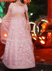 Elegant Pink Embroidered Lehenga Choli