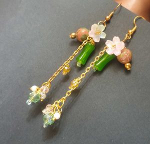 Real Unakite stone Cherry Blossom earrings ✨