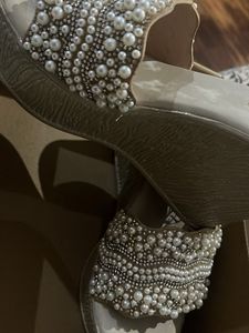 Embellished Pearl &amp; Rhinestone Sandals