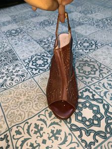 Stylish Brown Peep-Toe Heels