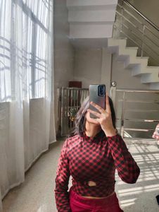 Red &amp; Black Checkered Dress