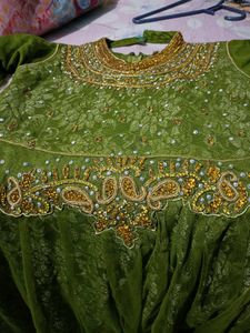 Beautiful Green Embroidered Gown