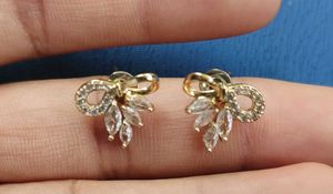 Sparkling Bow Stud Earrings