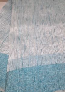 Elegant sky Blue Striped Saree with blouse