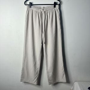 Lightweight Wide-Leg Drawstring Pants
