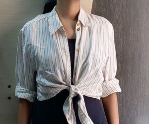 Striped Tie-Front Shirt