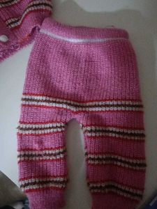 Pink Knit Baby Outfit