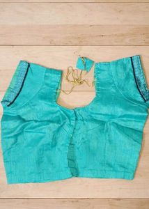 Embroidered Grey &amp; Teal Saree