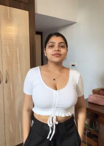 White Crop Top with Drawstring stretchable