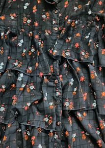 Floral Ruffle Layered Top