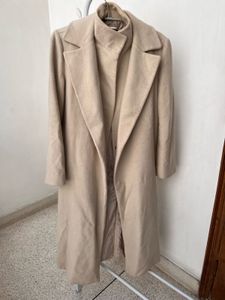 Elegant Beige Wool Blend Coat