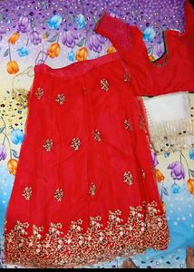 Red Embroidered Lehenga Choli Set