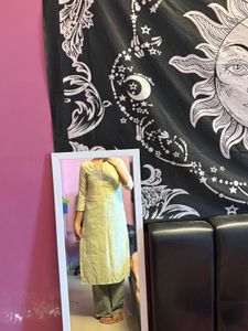 Limeade Embroidered Kurta Set