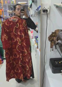 Stylish maroon Ikat Print Kurta