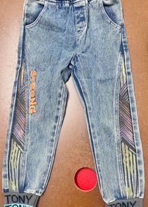 Boys 'Strong' Print Jeans