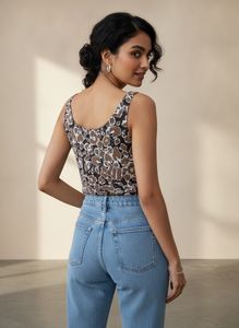 Stylish Printed Sleeveless Top