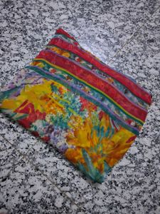 Vibrant Floral Print Saree