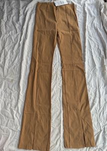 Beige NEW WITH TAG Front Slit Bootcut Pants