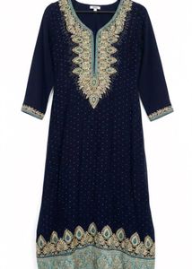 Elegant Navy  and sky blue gharara set