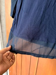 Madame Navy Blue top with Lace Detail