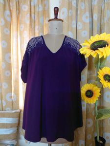 Sparkly Shoulder Purple Top