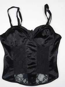 H&M Black Satin Corset Top