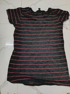 Striped Black &amp; Pink Top