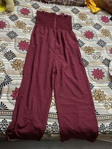 Burgundy Maroon Sleevless Jumpsuit