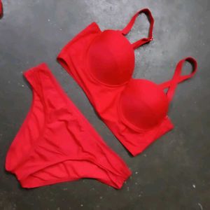 shein Red Bra and Panty Set